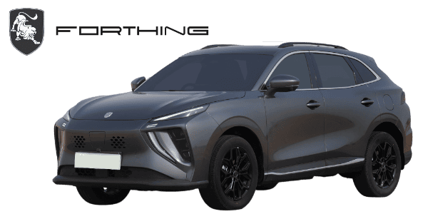 Forthing F-PHEV SUV черен цвят, страничен изглед.