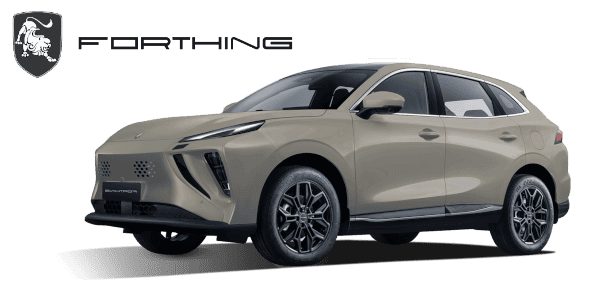 Forthing Fengon E3 електрически SUV, бял цвят, страничен изглед.